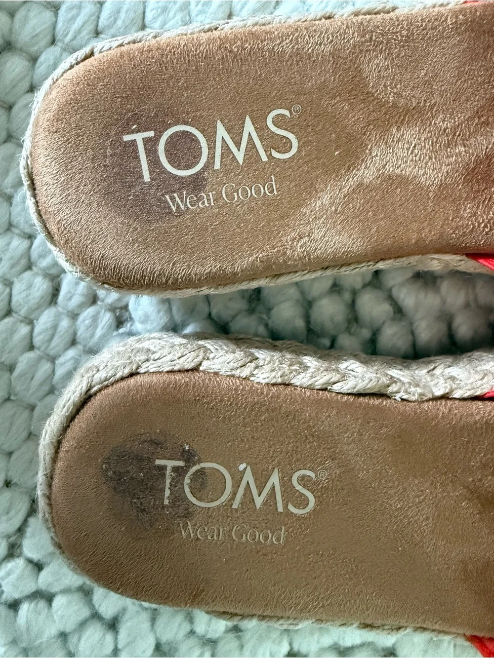 Toms Women's Orange Knotted Espadrille Slide Sandals